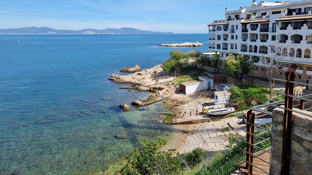 在海滩