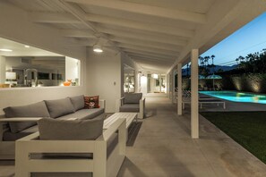 Outdoor pool, a heated pool - New Kitchen, Bathrooms, Furniture, Floors, Grill In Midcentury Modern Pool Home (Palm Springs)