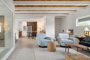 Smart TV, fireplace, books - New Kitchen, Bathrooms, Furniture, Floors, Grill In Midcentury Modern Pool Home (Palm Springs)