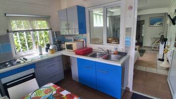 Fridge, microwave, oven, toaster