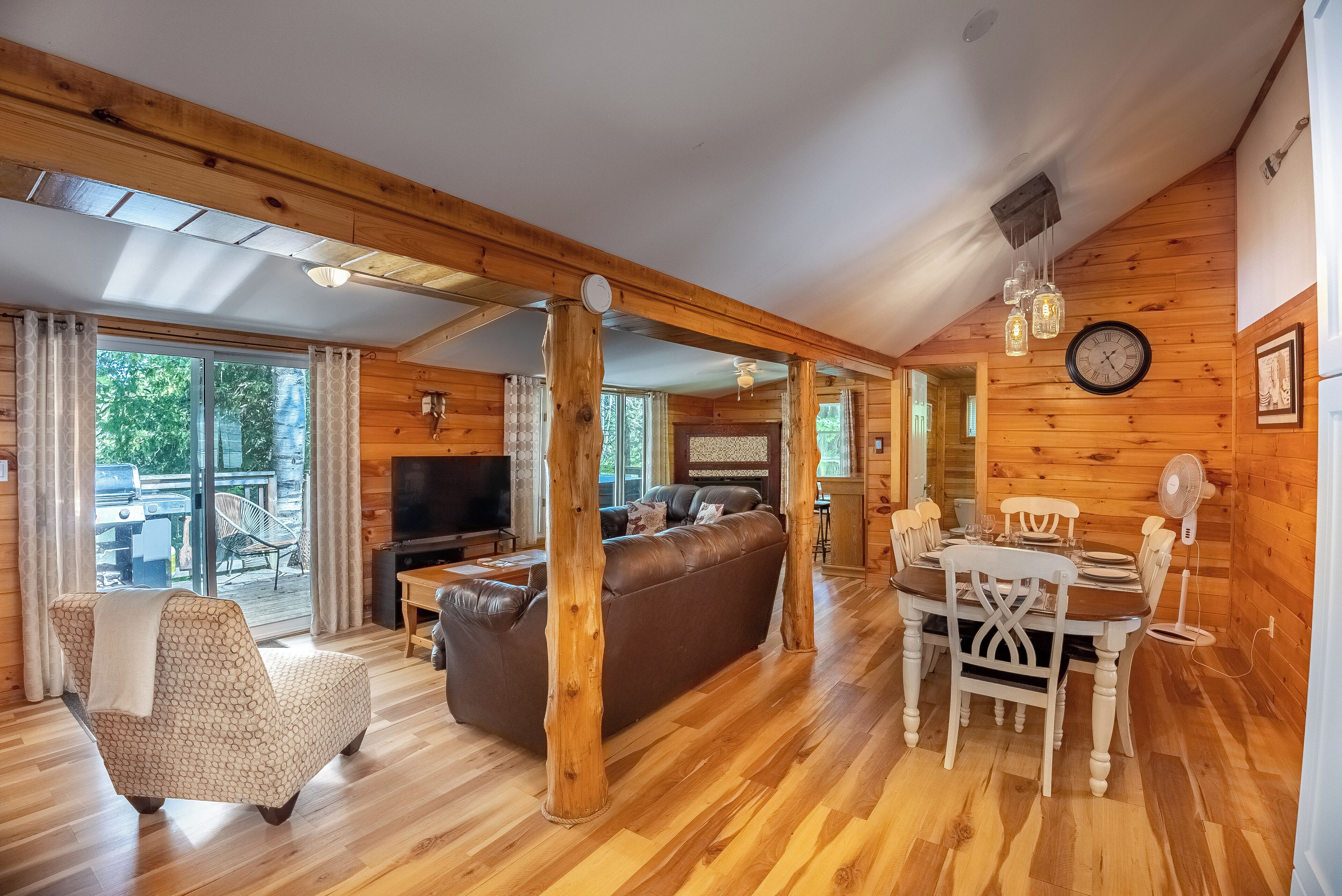 Televisión y chimenea 