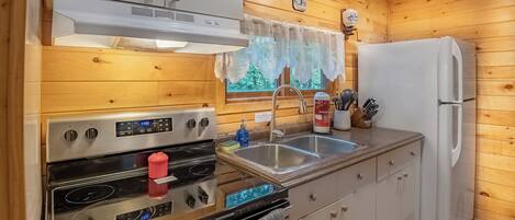 Microwave, oven, stovetop, coffee/tea maker