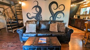 智能电视、壁炉、DVD 播放器、书