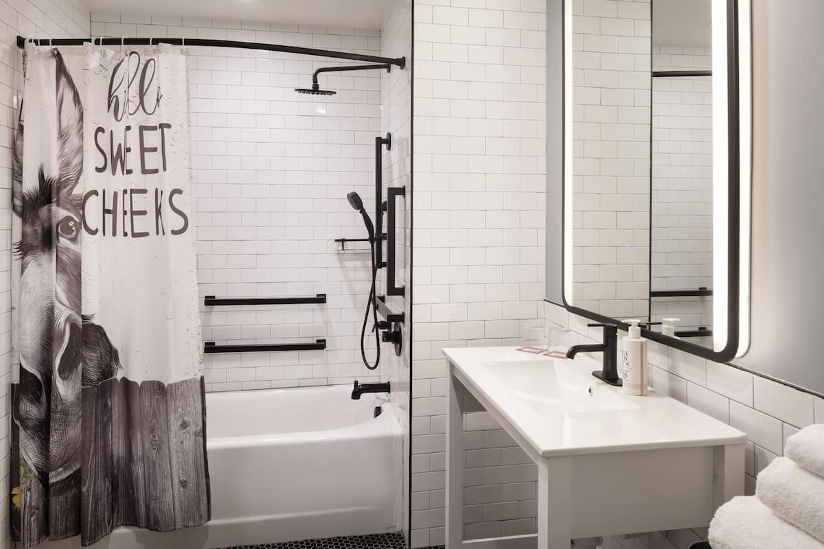 Free toiletries, hair dryer, towels, soap