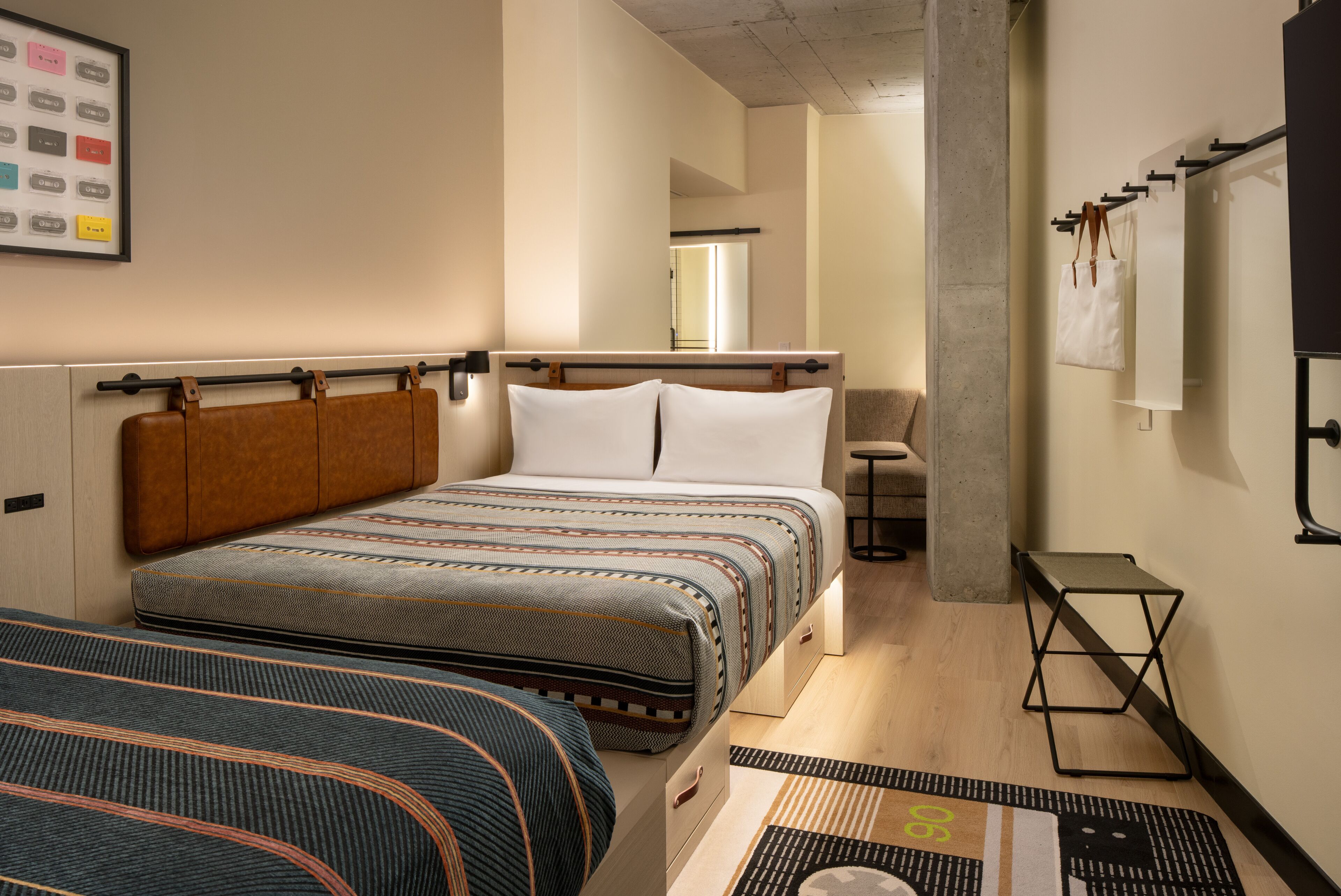 Room, 2 Queen Beds, Corner | In-room safe, iron/ironing board, free WiFi, bed sheets