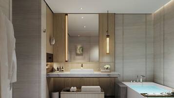 Deluxe Room, 2 Double Beds, City View | Bathroom