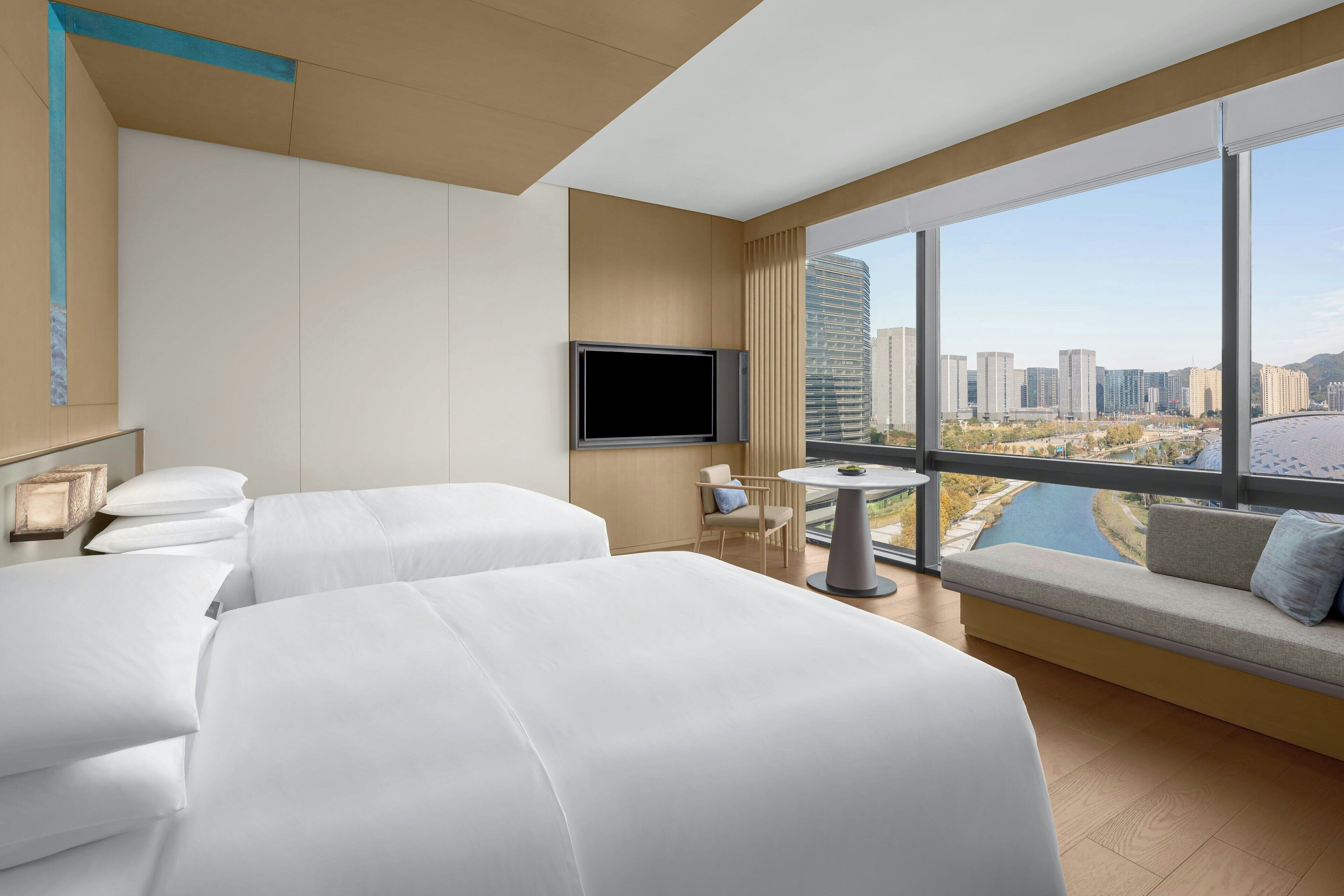 Deluxe Room, 2 Double Beds, City View | Down comforters, minibar, in-room safe, individually furnished