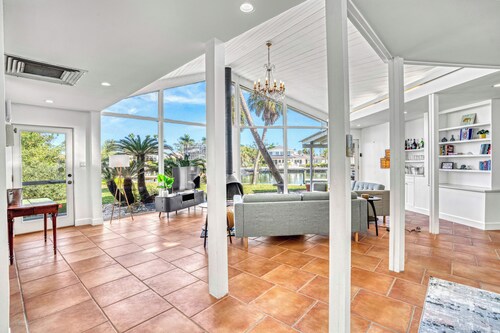Heated Pool & Waterfront Haven with Kayaks, Steps to Lido Beach & St. Armands Circle