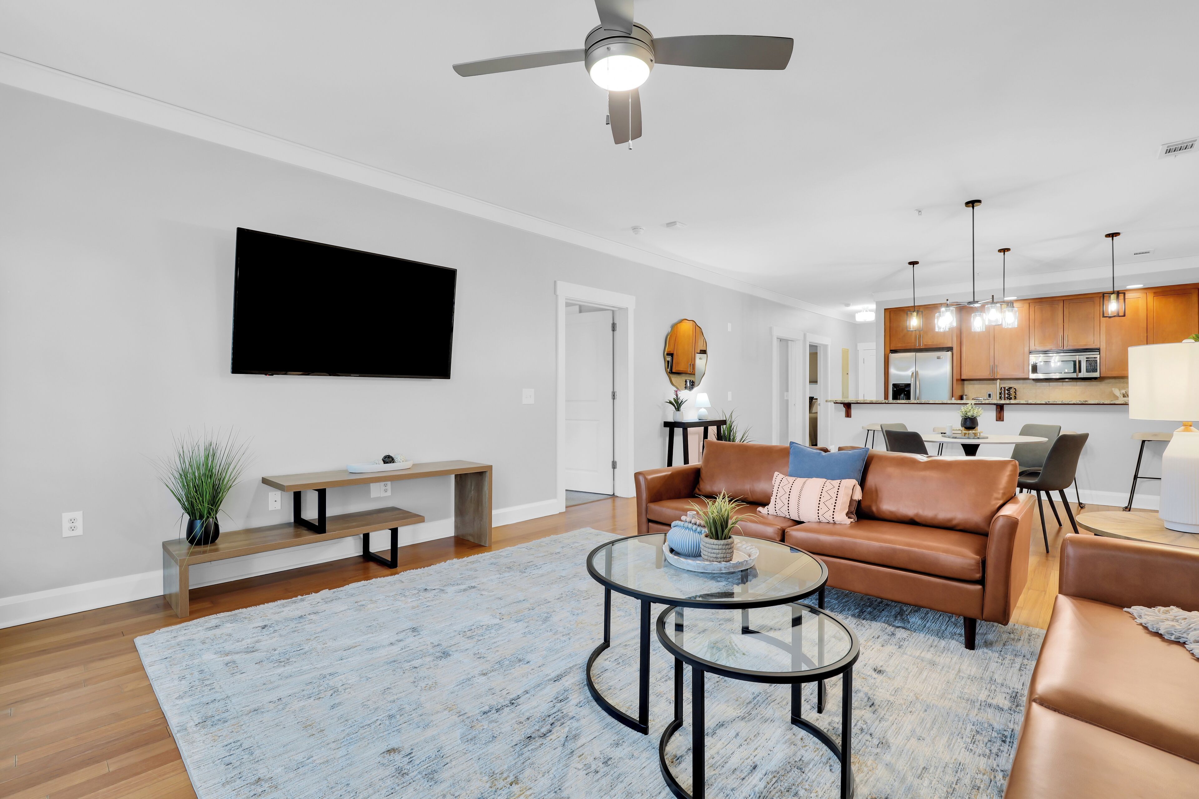 2BDR | Living area | 65-inch flat-screen TV with digital channels