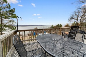 Outdoor dining - Million-Dollar Lake View + Hot Tub Retreat! (Crowder)