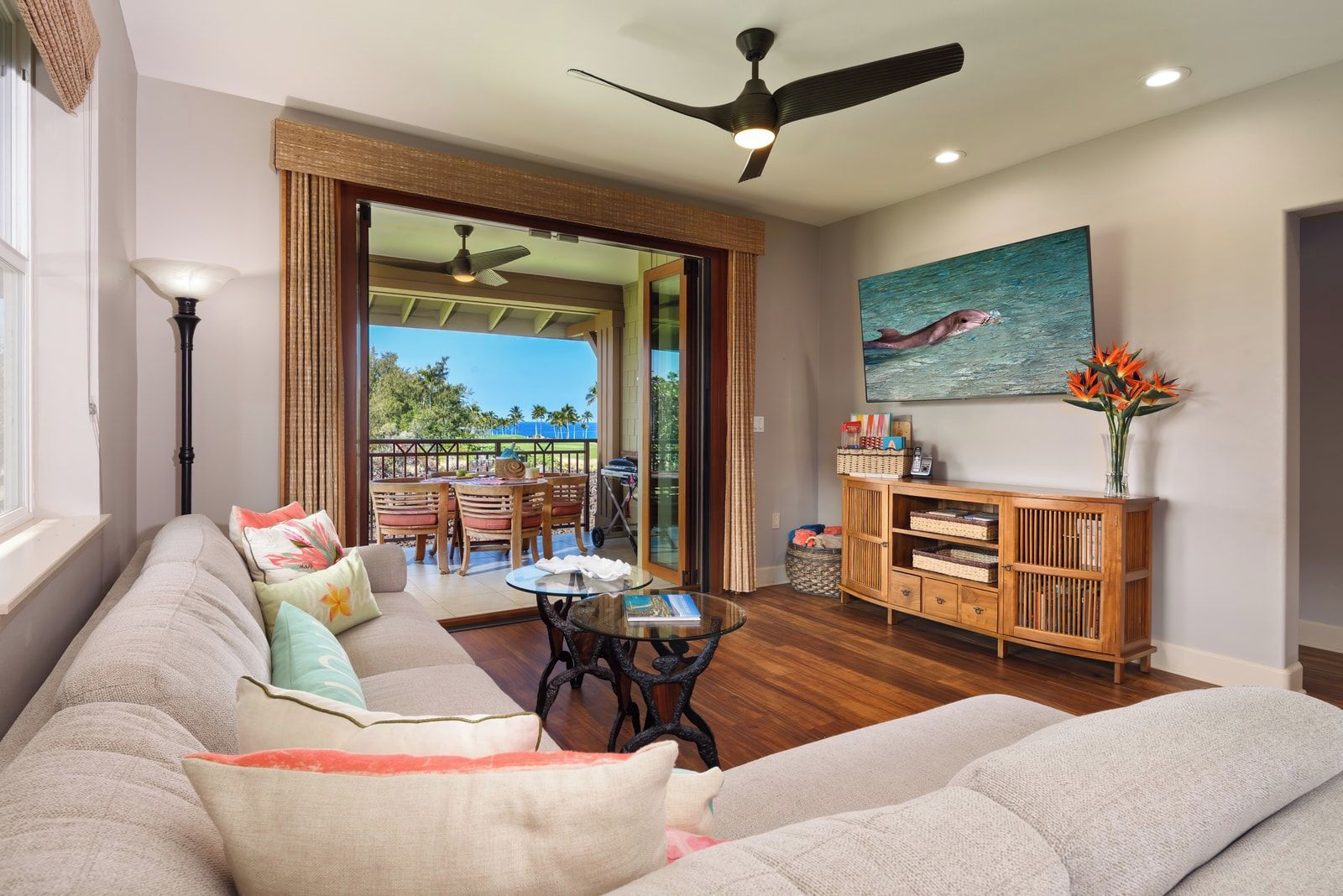 Relax in a bright living room designed for island comfort HLI-7A