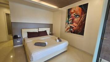 Appartement, balcon, vue plage