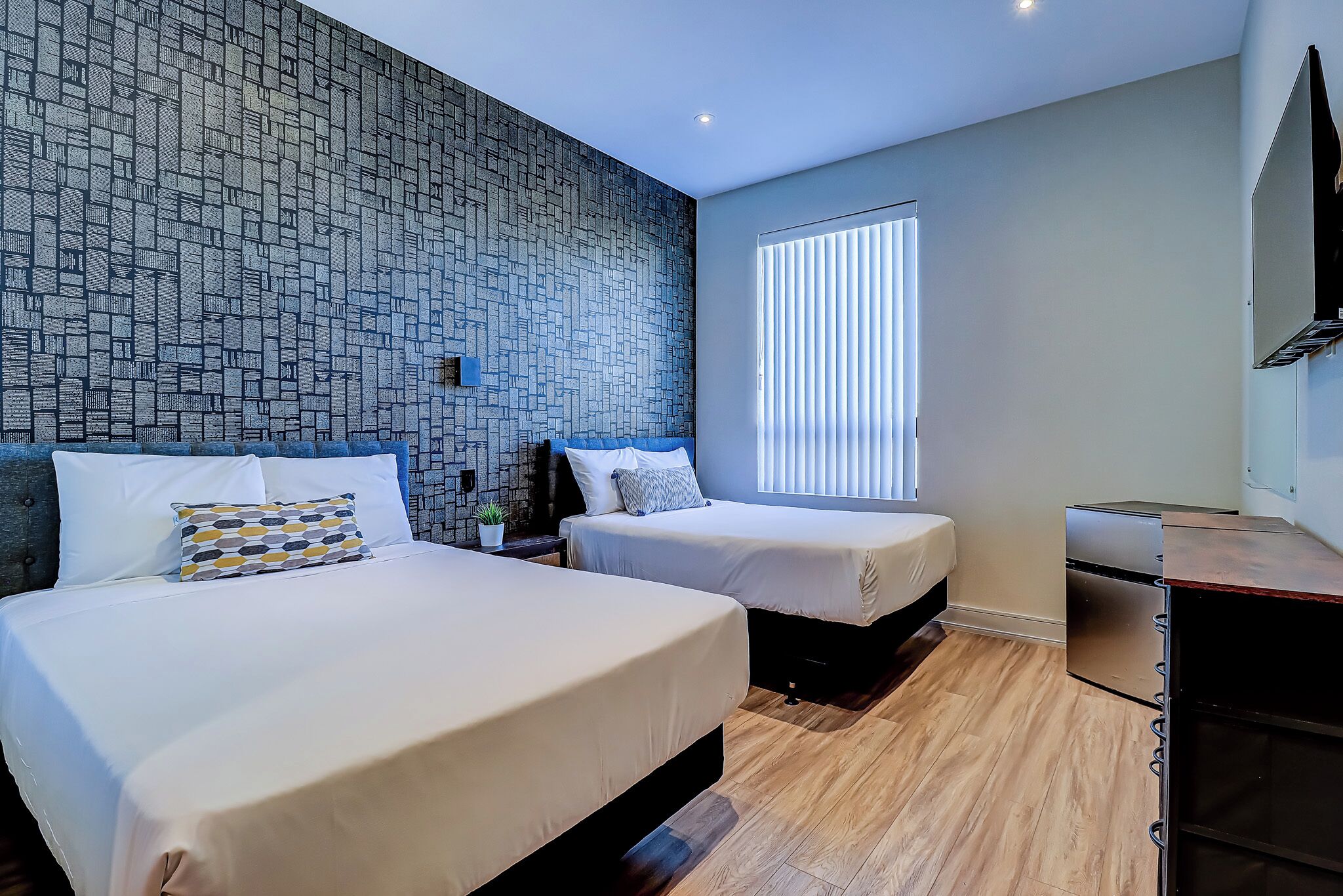 스튜디오, 더블침대 2개, 금연 | 다리미/다리미판, 무료 WiFi, 침대 시트, 휠체어로 이용 가능