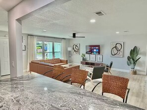 Interior - Palm Villa - 4 Bed, 2.5 Bath, Heated Pool, Hot Tub, Blocks to Beach, Sleeps 10+ (Satellite Beach)
