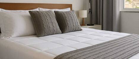 1 bedroom, desk, iron/ironing board, travel cot