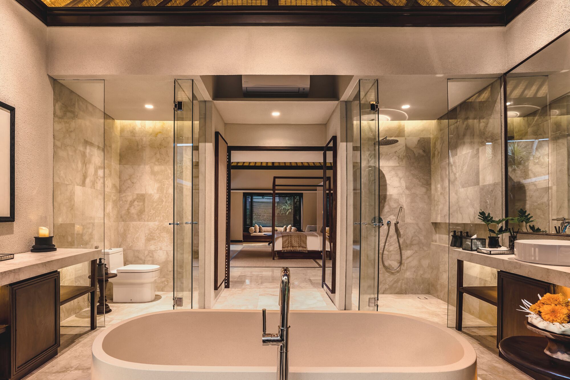 One Bedroom Pool Villa - Special Opening Promotion | Bathroom | Separate bathtub and shower, free toiletries, hair dryer, slippers