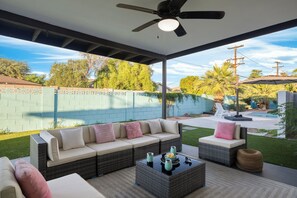 Terrace/patio - Bright Scottsdale Home w/ Pool, Air Hockey, String Lights & Spacious Backyard (Scottsdale)