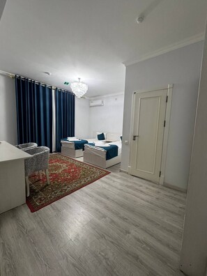Twin Room | Desk, laptop workspace, blackout drapes, soundproofing - OKS hotel (Tashkent)