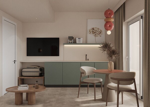 Deluxe Apartment, Garden View | Living area