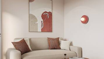 Deluxe-Apartment, Gartenblick | Wohnbereich