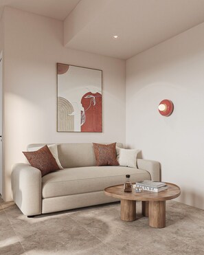 Deluxe Apartment, Garden View | Living area