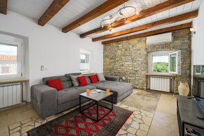 TV - A fully renovated, classic istrian stone villa with swimming pool near Buje (Momjan)