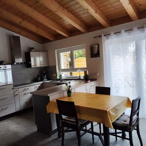 Dining - Holiday Home 'Haus Pluto' with Private Terrace and Wi-Fi (Deggenhausertal)