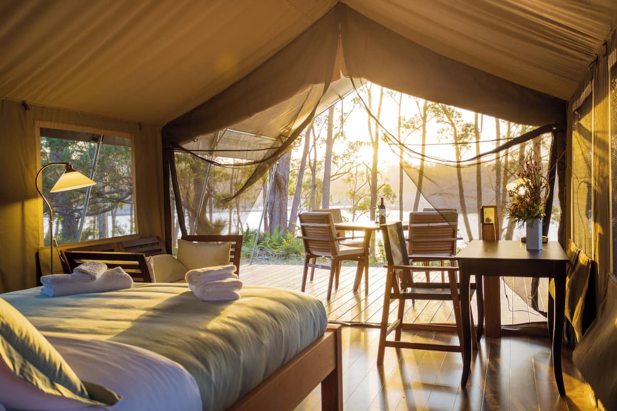 Luxury Tent, Lagoon View | Premium bedding, bed sheets, wheelchair access