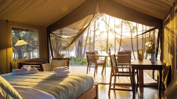 Luxury Tent, Lagoon View | Premium bedding, bed sheets, wheelchair access