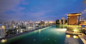 Condo, 1 Bedroom, Accessible, Balcony | Pool | Outdoor pool - Free Airport Pick Up Rooftop Pool Gym Near BTS Emquartier Shopping City Center (Bangkok)