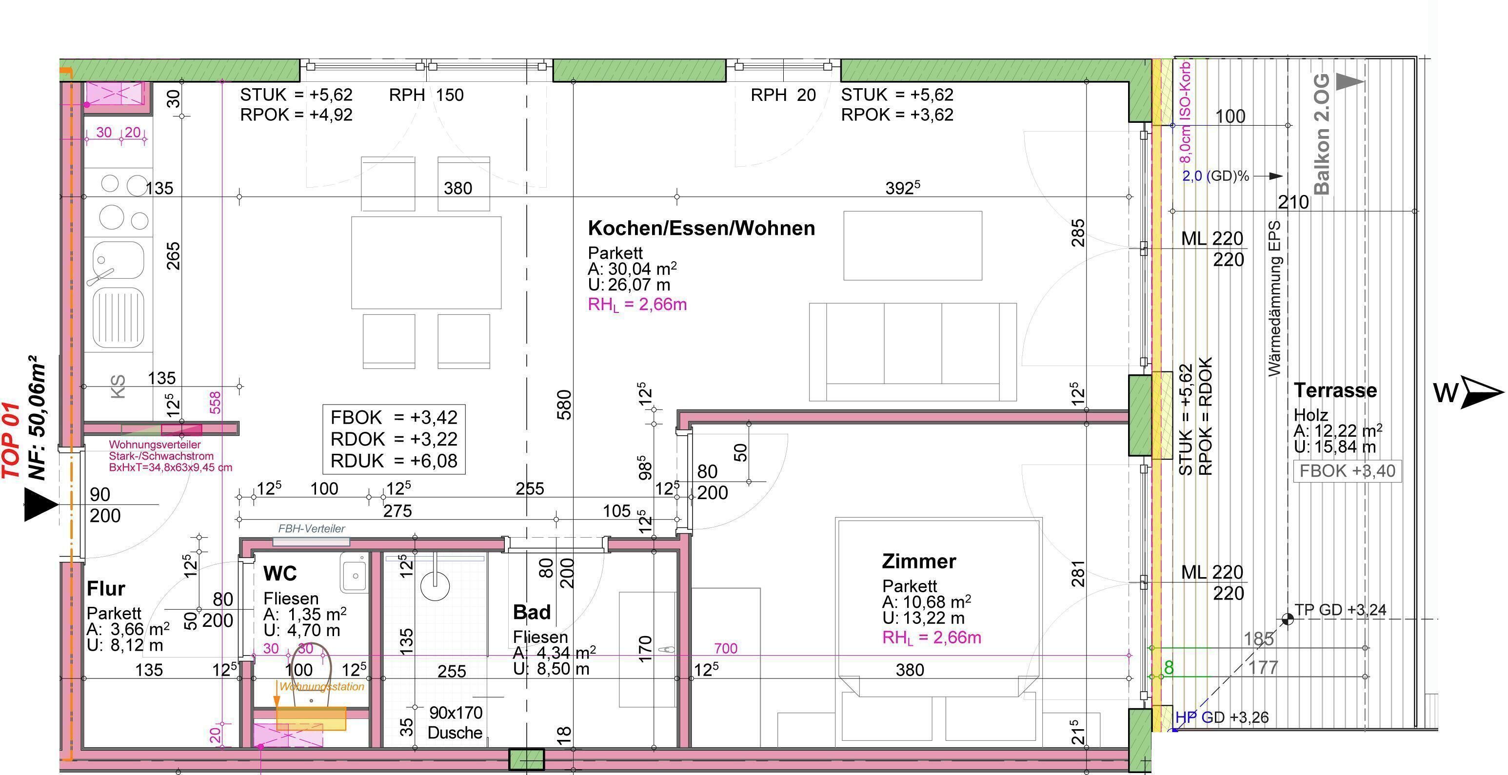A floor plan of a hotel with labeled rooms and amenities, including a kitchen, bathroom, and living area.