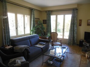 TV, fireplace - House in Céreste in the heart of the Luberon Regional Park. (Céreste-en-Luberon)