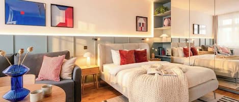 1 habitación, tabla de planchar con plancha, wifi y ropa de cama