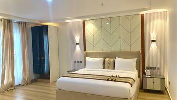 Individually decorated, individually furnished, desk, laptop workspace