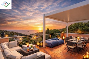 Outdoor dining - Villa Irene | Private Pool, Spa & Sea View (Chioma)