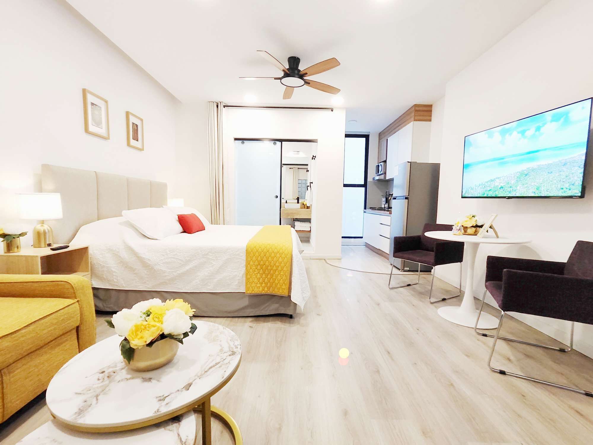 Skrivebord, strykejern/-brett, wi-fi og sengetøy