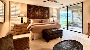 Desk, iron/ironing board, travel cot, free WiFi - Harvard Hideaway: sun-splashed, westerly views in The Springs Country Club. Managed by Greenday! (Rancho Mirage)