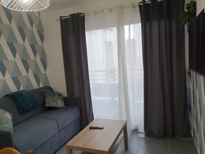 TV, books - 1 Bedroom unit with balcony in front of Le Bourget Airport (Le Blanc-Mesnil)