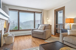 Televisión y chimenea