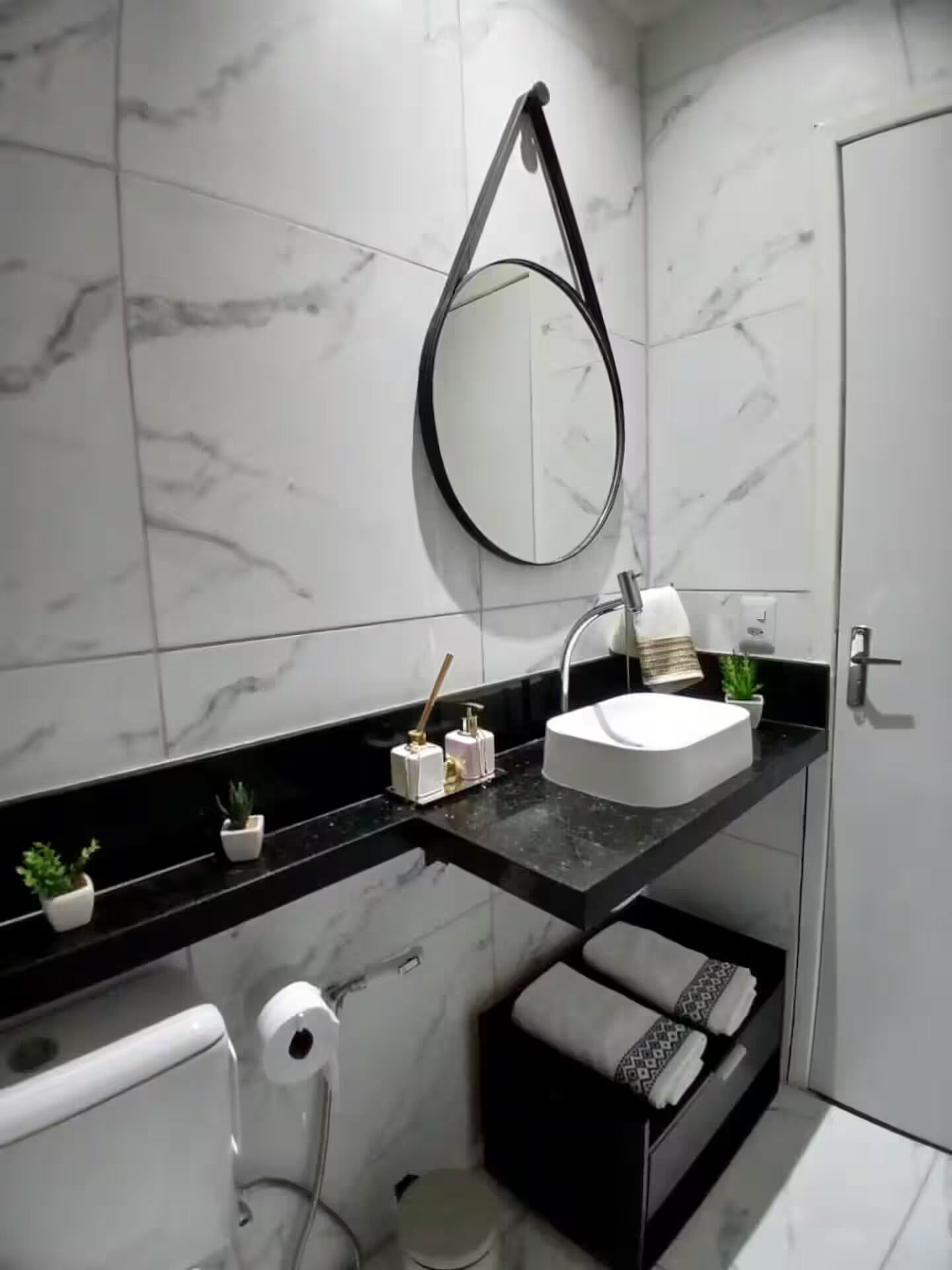 Towels, soap, toilet paper