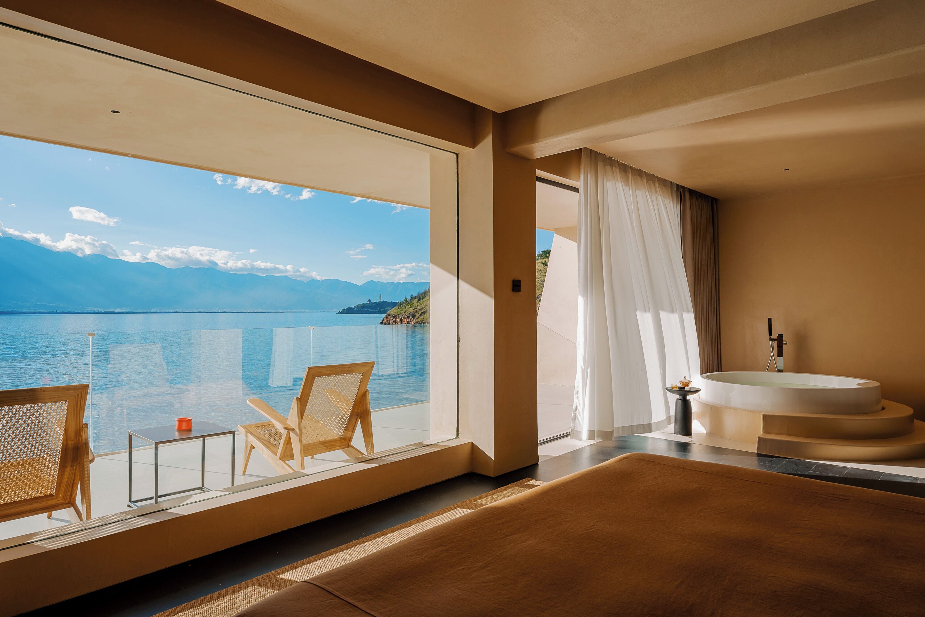 Luxury Double Room, Balcony, Ocean View | In-room safe, desk, laptop workspace, blackout drapes