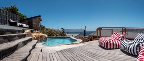 Outdoor pool, a heated pool - Boho Ocean-View Villa: Pool & Walk to Beach (Murdock Valley)