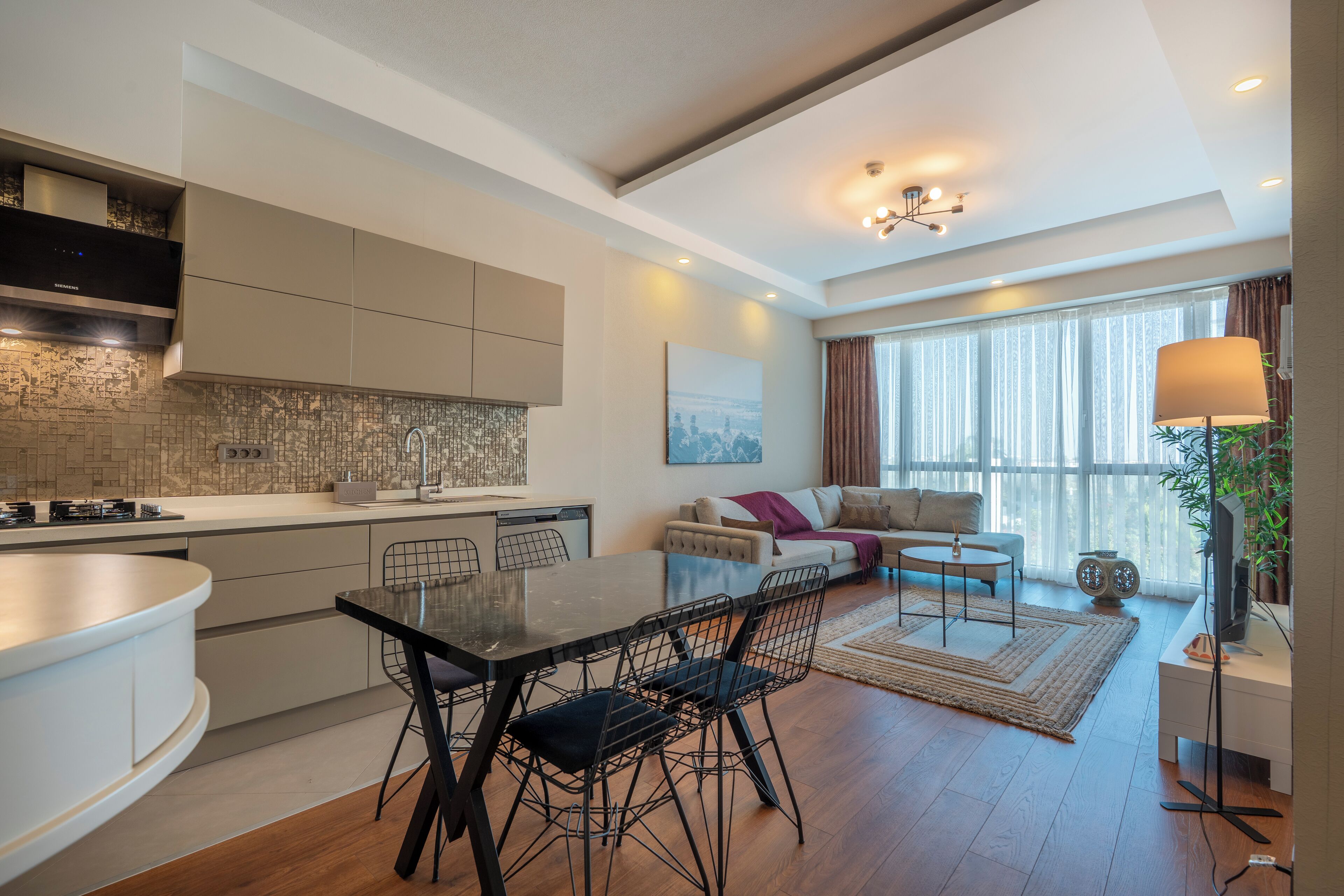 Luxury-Apartment, 1 Schlafzimmer, Haustiere gestattet, am Strand | Wohnbereich