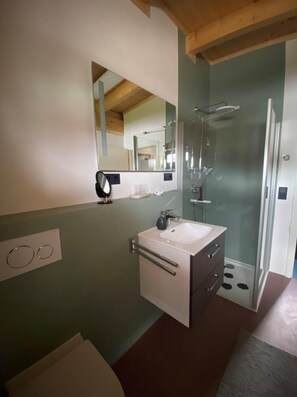 Shower, free toiletries, hair dryer, towels - Apartment 'Ferienwohnung Sußebach mit 80 qm' (Vöhringen)