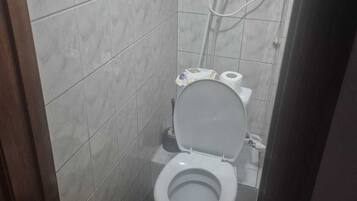 Hårtork, handdukar, tvål och toalettpapper