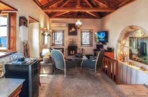 豪華獨棟房屋, 陽台, 海景 | 起居區