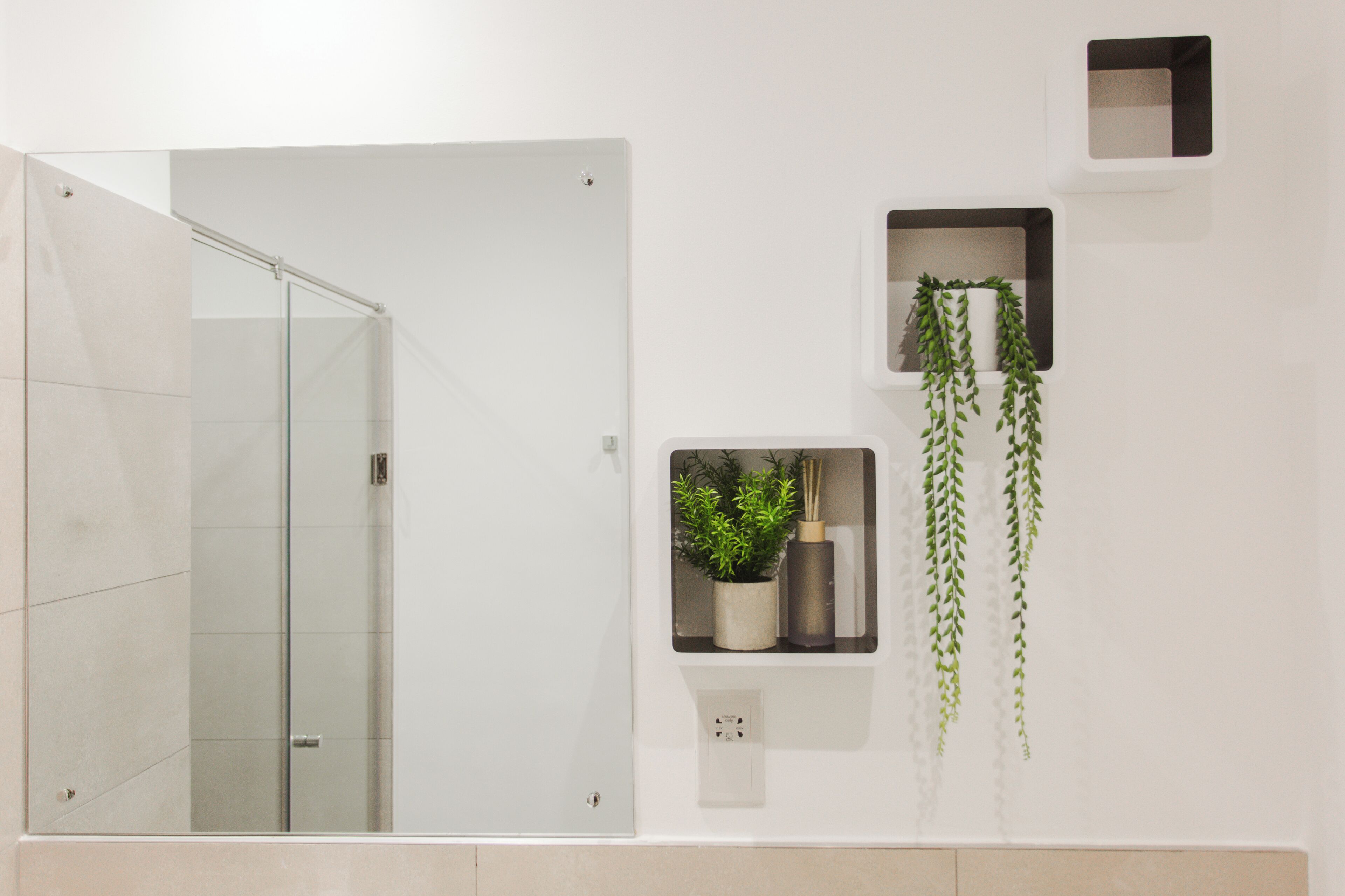 Shower, eco-friendly toiletries, towels, soap
