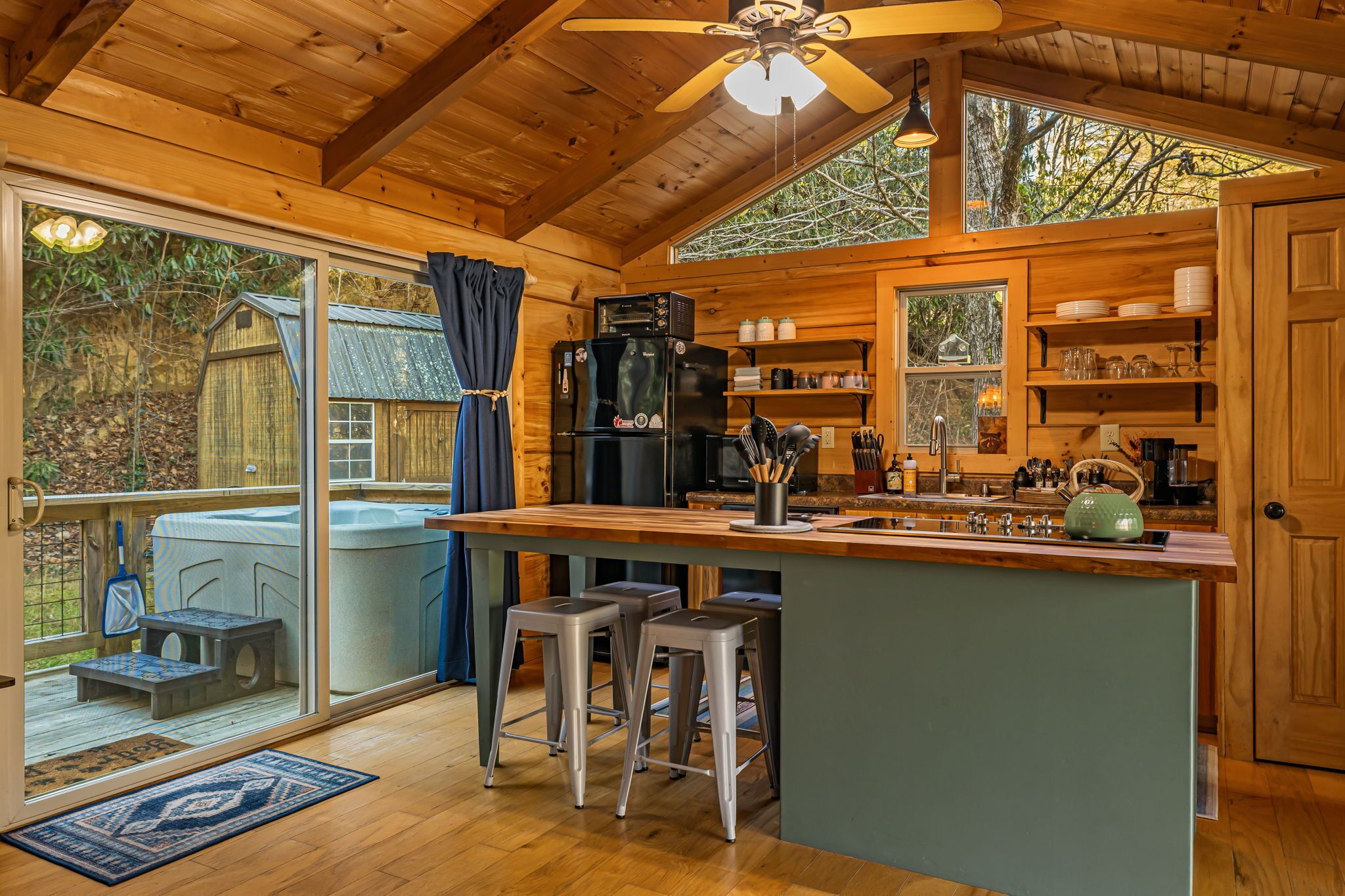 Fridge, microwave, stovetop, dishwasher