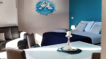 Appartement, uitzicht op meer | Lakens van Egyptisch katoen, luxe beddengoed, donsdekens