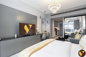 Estúdio superluxo, sacada, vista para o canal | Roupas de cama de algodão egípcio, roupas de cama premium